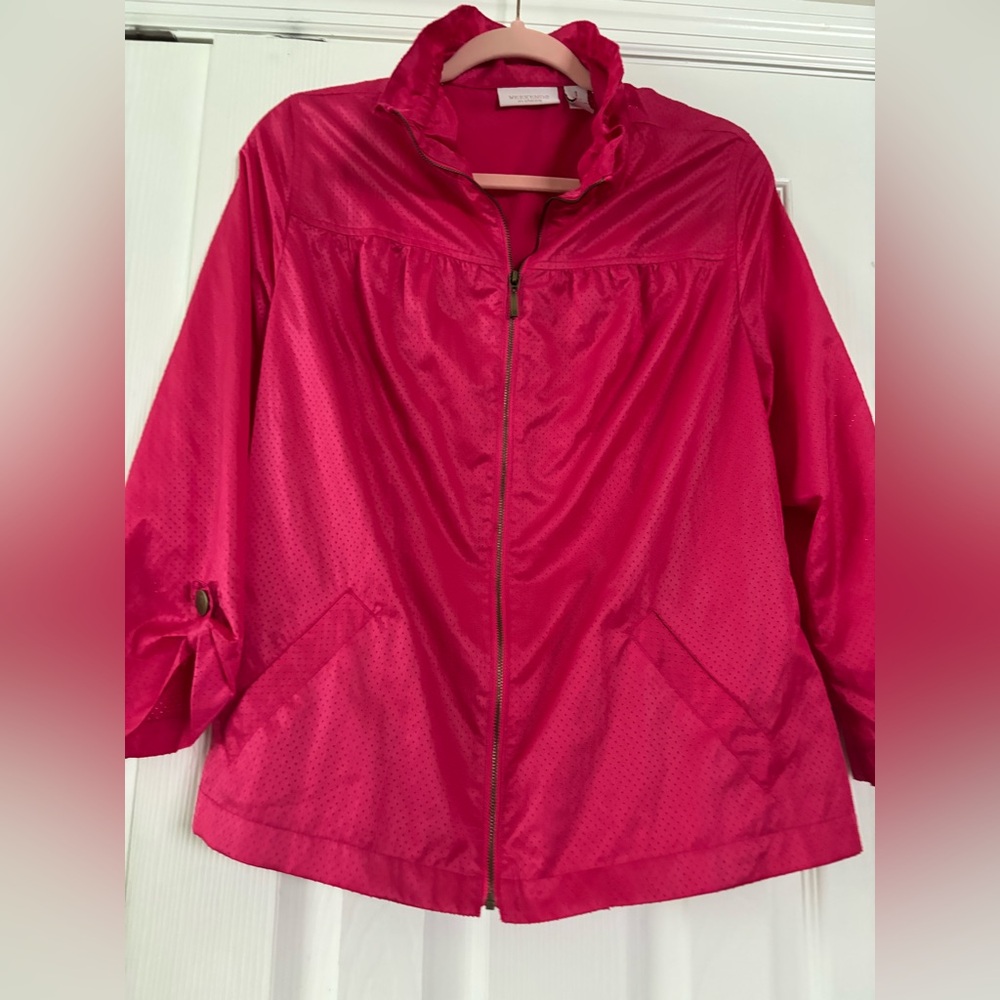 Chicos Fuschia Women's Lightweight Zip Front Jacket